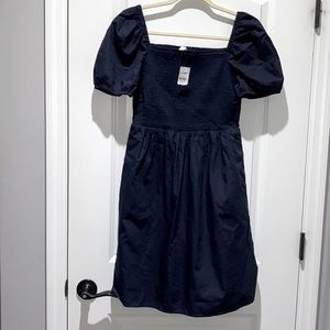 LOFT Smocked Dress with Puff Sleeves